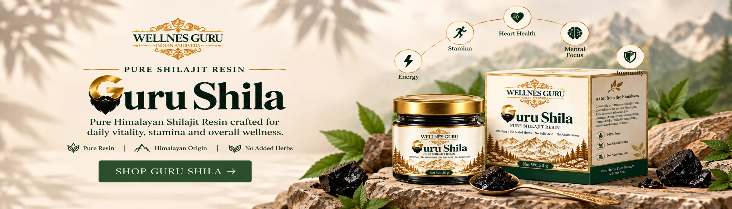 Guru Shila — Pure Himalayan Shilajit Resin